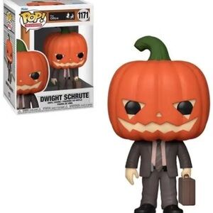 Funko Pop Dwight Schrute with Orange Pumpkin Head